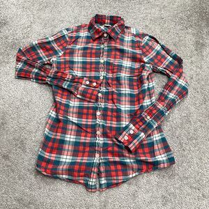 J. Crew Button Down Shirt Womens XXS Multi Plaid Long Sleeve Cotton Casual Top